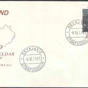 Island – FDC 1983-06-08 – Vulkanen Skaftás utbrott 1783, 1 kpl Vinjett 4