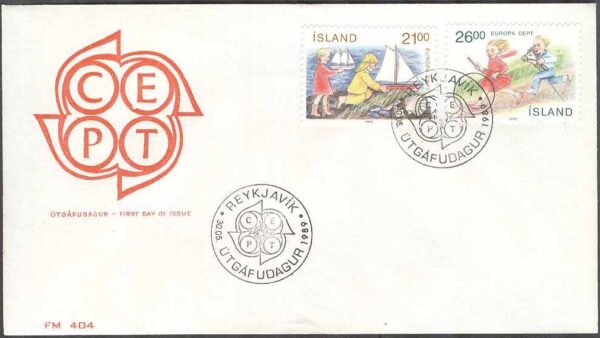 Island - FDC 1989-05-30 - Europa CEPT 1989 Barnlekar, 2 kpl Vinjett 2