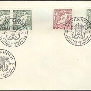 Sverige – FDC 1944-04-15 – Sveriges Sjökarta 300 år, 4 kpl