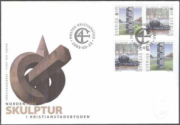 Sverige - FDC 2002-03-23 - Norden 2002, 2 st SX-par kpl Vinjett 1