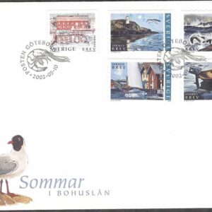 Sverige – FDC 2002-05-10 – Sommar i Bohuslän, 5 kpl Vinjett 1