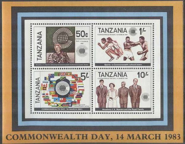 Tanzania - M BL  32 Commonwealthdagen 1983 bla Sport - Boxning, Block **