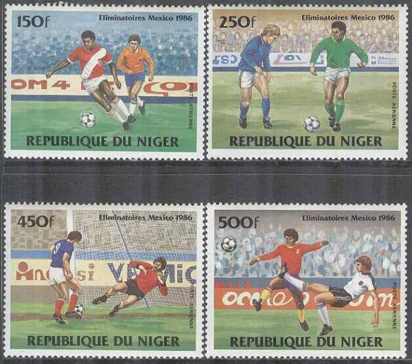 Niger - M  908-911 VM i Fotboll i Mexiko 1986 Kval för Niger, 4 kpl **