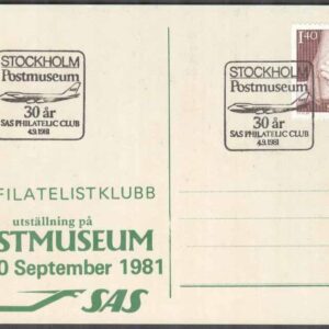Stockholm 4/9-88 SAS Philatelic Club 30 år Postmuseum