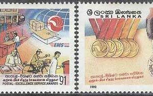 Sri Lanka – M  994-995 Utmärkelse för utmärkt Postskötsel, 2 kpl **