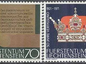 Liechtenstein – M  546-547 Den nya Författningen 50 år, 2 kpl **