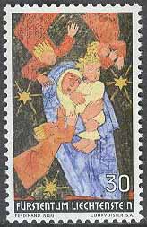 Liechtenstein – M  578 Jul 1972 – Konst – Madonna med Ängel, 1 kpl **