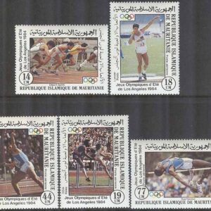 Mauretanien – M  821-825 OS i Los Angeles 1984 II Friidrott, 5 kpl **