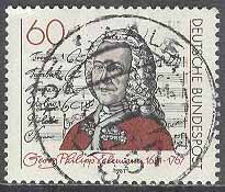 Tyskland – M 1085 Georg Philipp Telemann 300 år – Kompositör – Musik, 1 kpl