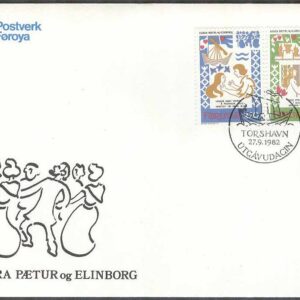Färöarna – FDC 1982-09-27 – Pætur & Elinborg – Medeltida dansvisa, 4 kpl Vinjett 1