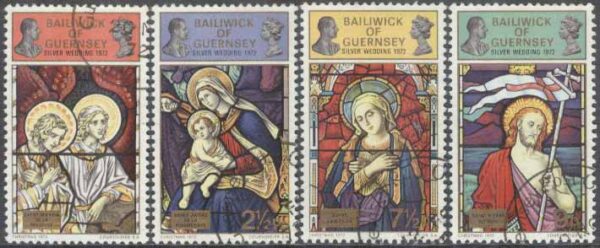 Guernsey - M   71-74 Jul 1972 - Konst - Kungaparets silverjubileum, 4 kpl