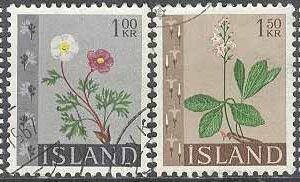 Island – F  418-421 Blommor III bla Fjällranunkel, 4 kpl