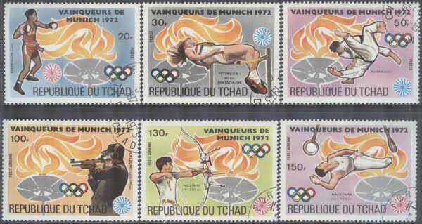 Tchad - M  627-632 A OS i München 1972 II Medaljörer, 6 kpl
