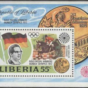 Liberia – M BL  64 A OS i München 1972 Medaljörer, Block **