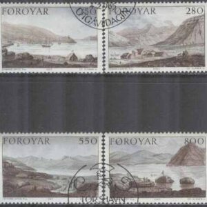 Färöarna – F  114-117 J T Stanleys resa till Färöarna 1789 – Landskap, 4 kpl