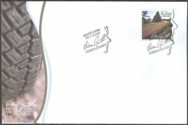 Åland - FDC 2008-07-26 - Mitt Åland - Marcus Grönholm - Landskap, 1 kpl Vinjett 1