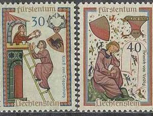 Liechtenstein – M  420-423 Konst – Minnessägner II, 4 kpl **