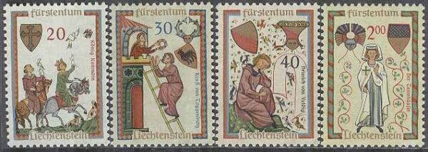 Liechtenstein - M  420-423 Konst - Minnessägner II, 4 kpl **