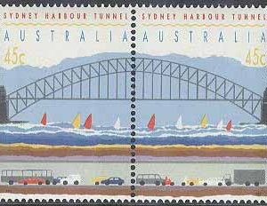 Australien – M 1318-1319 C Öppnandet av Hamntunneln i Sydney – Bro, par kpl **