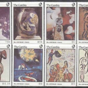 Gambia – M  668-675 Konst – Marc Chagall 100 år, 8 kpl **