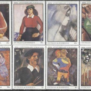 Antigua & Barbuda – M 1025-1032 Marc Chagalls födelse 100 år, 8 kpl **