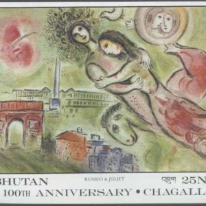 Bhutan – M BL 146 Konst – Marc Chagall 100 år, Block **