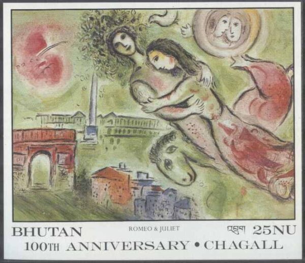 Bhutan - M BL 146 Konst - Marc Chagall 100 år, Block **