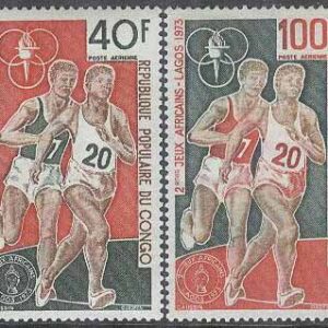 Kongo Brazzaville – M  407-408 Sport – Afrikanska Spelen 1973, 2 kpl **