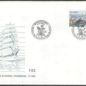 Åland – FDC 1984-03-01 – Sjöfart – Fartyg, 1 kpl Vinjett 1