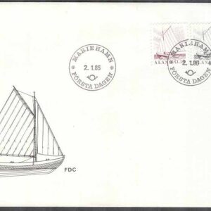 Åland – FDC 1985-01-02 – Almogebåtar, 2 kpl Vinjett 1