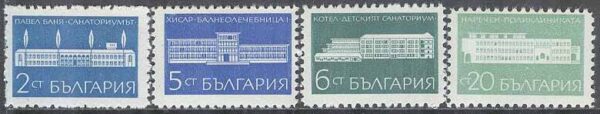 Bulgarien - M 1965-1968 Kurorter bla Barnsanatorium i Kotel - Byggnader, 4 kpl **