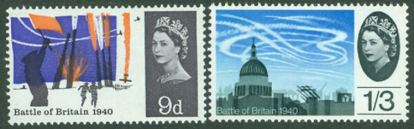 England - M  400-401 x Slaget om Storbritannien 25 år, 2 ol **