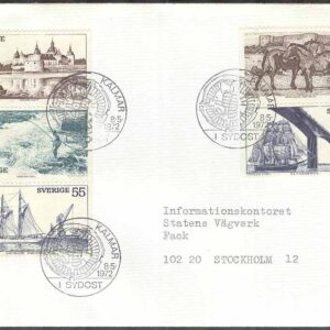 Sverige – FDC 1972-05-08 – I sydost, delad 5-strip kpl Adressat