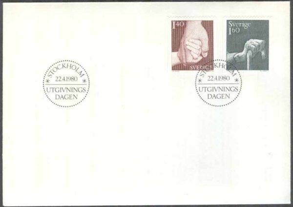 Sverige - FDC 1980-04-22 - Ta hand om, 2 kpl