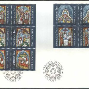 Sverige – FDC 1982-11-24 – Julpost 1982, delat 10-Block kpl