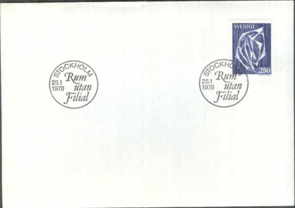 Sverige - FDC 1978-01-25 - Rum utan filial, 1 kpl