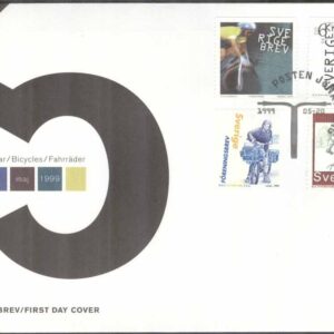 Sverige – FDC 1999-05-20 – Cyklar, 4 kpl Vinjett 1