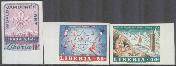 Liberia - M  676-679 B Scouting - Världsträff i Idaho 1967, 3 kpl **