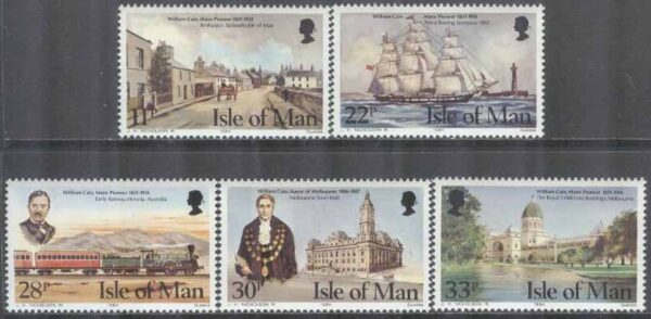Isle of Man - M  263-267 William Cains död 70 år, byggnadsingenjör, politiker. 5 kpl **