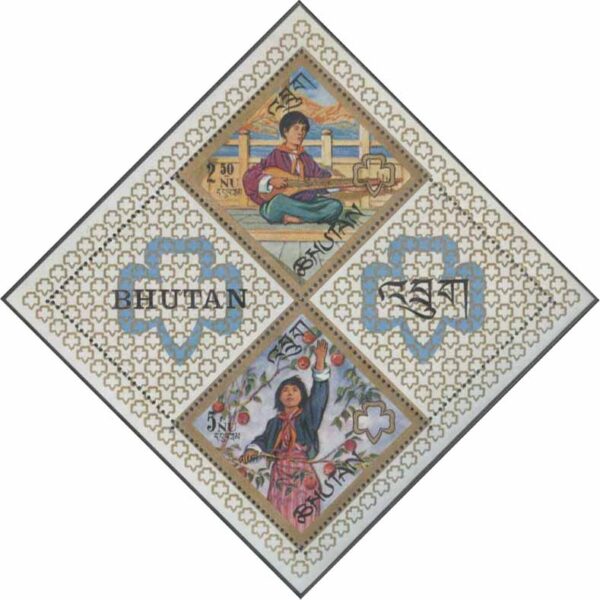 Bhutan - M BL   9 A Scouting - Scoutingflickor i Bhutan 1967, Block **