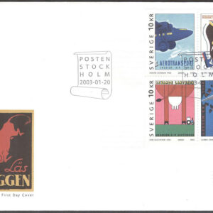 Sverige – FDC 2003-01-20 – Europa 2003 Affischkonst, serie 4 kpl Vinjett 1