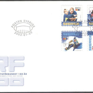 Sverige – FDC 2003-01-20 – Riksidrottsförbundet 100 år, serie 4 kpl Vinjett 1