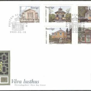 Sverige – FDC 2003-05-16 – Våra Lusthus, 5 kpl Vinjett 1