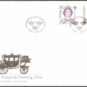 Sverige – FDC 2003-08-21 – Carl XVI Gustaf & Drottning Silvia, 2 kpl Vinjett 1