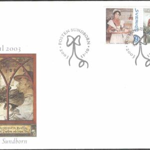 Sverige – FDC 2003-11-10 – Julpost 2003 – Utrikes julpost, par kpl Vinjett 1