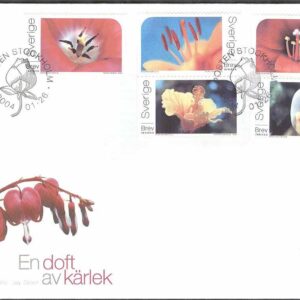 Sverige – FDC 2004-01-26 – En doft av kärlek – Blommor, 5 kpl Vinjett 1