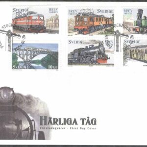Sverige – FDC 2006-01-26 – Härliga tåg, 6 kpl Vinjett 1