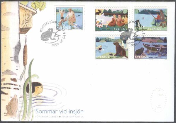Sverige - FDC 2006-05-04 - Sommar vid insjön, 5 kpl Vijett 1