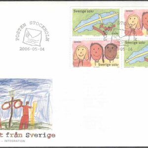 Sverige – FDC 2006-05-04 – Europa 2006 – Brevet från Sverige, 4-Block Vinjett 1