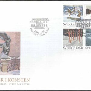 Sverige – FDC 2006-11-09 – Julpost – Utrikes julpost, 4-Block kpl Vinjett 1